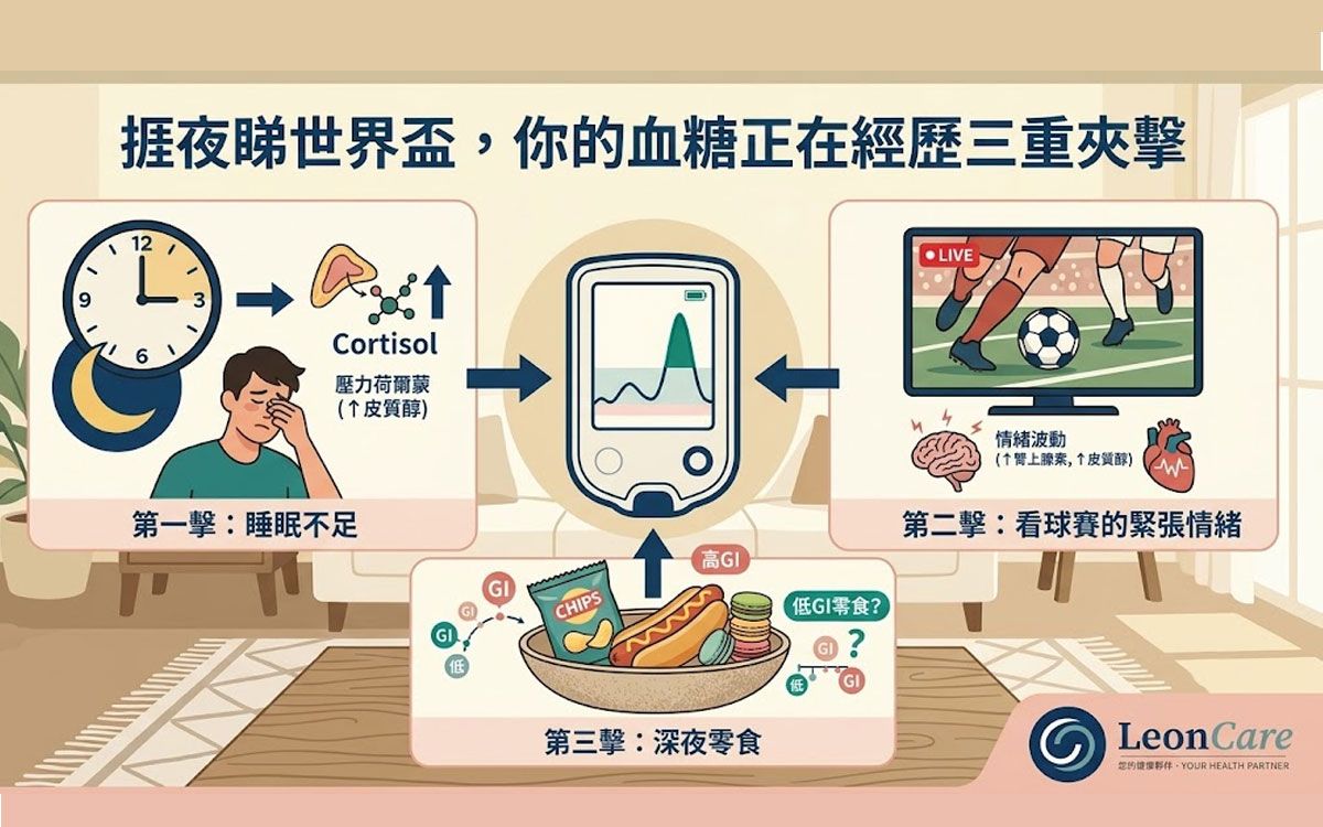 捱夜睇世界盃，你的血糖正在經歷三重夾擊